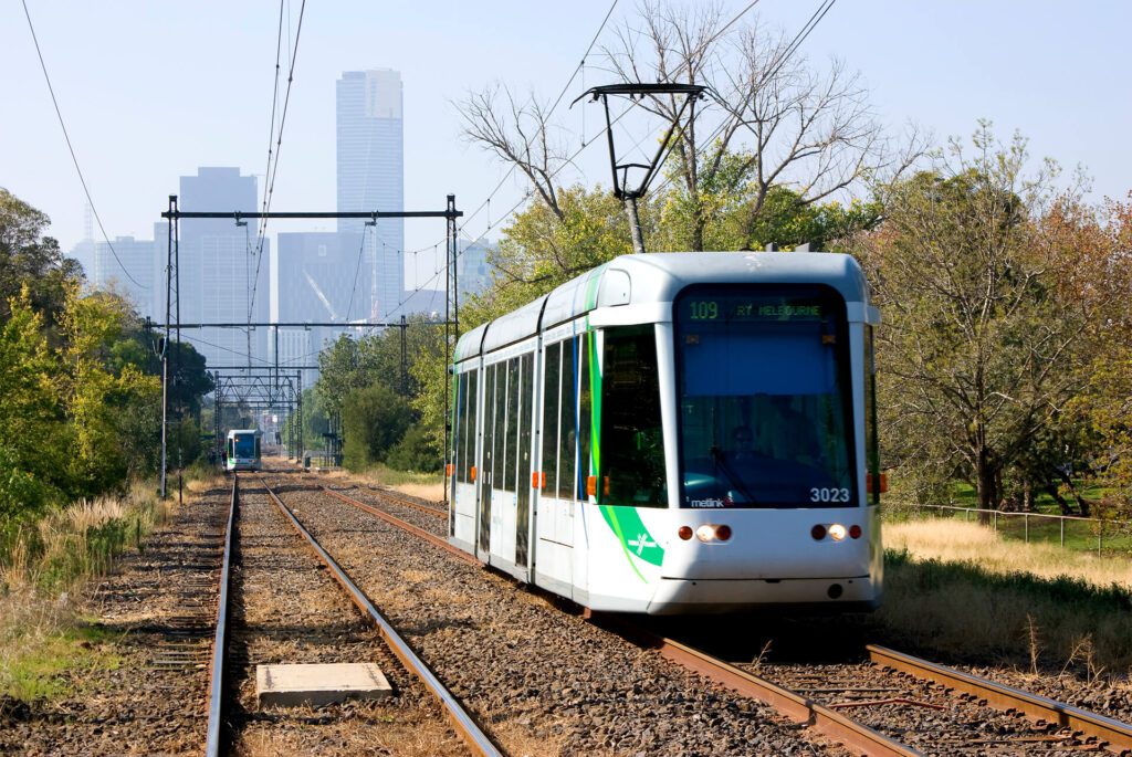 a tram in port melbourne